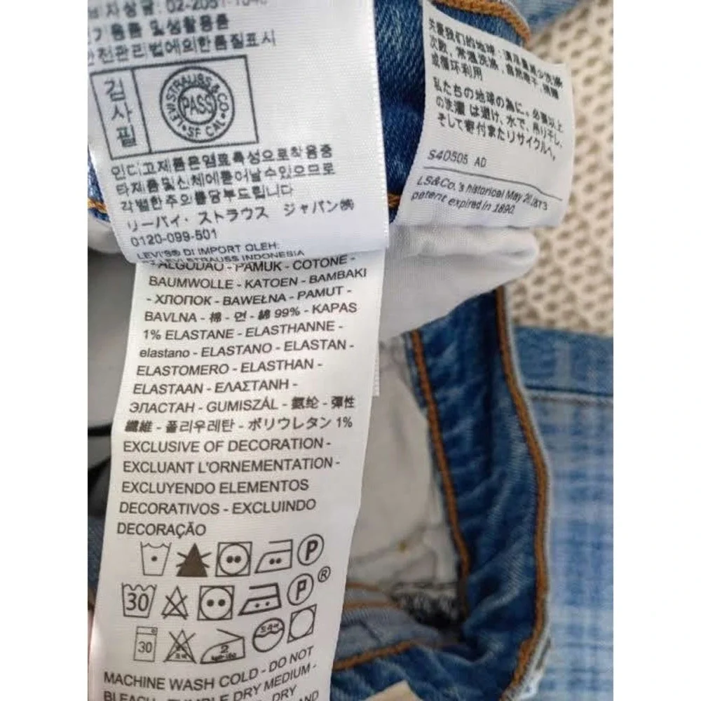 Levi's Premium Wedgie Straight‎ Jeans Plaid Blue High Rise Button Fly W25